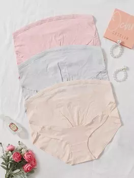 Нижнее белье с завышенной талией для беременных, 3 шт Shein, мультиколор