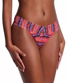 Нижнее белье стринги из фирменного кружева с принтом и оригинальной посадкой Hanky Panky, мультиколор