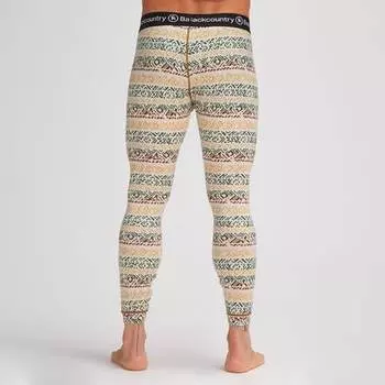 Нижняя часть базового слоя из мериноса с принтом «Ель» — для мужчин Backcountry, цвет Gray Jay Print