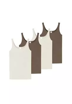 Нижняя рубашка/верхний комплект из 4 предметов первой необходимости из модала SCHIESSER, цвет Khaki / Creme