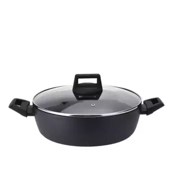 Низкая кованая алюминиевая кастрюля с эффектом камня El Corte Ingls, черный