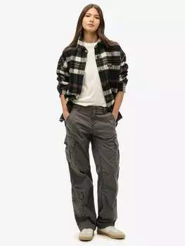 Низкая посадка регулируемый хлопок брюки Superdry, цвет Asphalt Grey