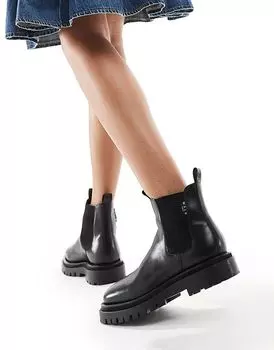 Низкие ботинки челси Walk London Dana из черной кожи