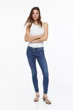 Низкие джеггинсы пуш-ап H&amp;M, синий деним