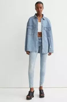 Низкие джеггинсы пуш-ап H&amp;M, светло-голубой деним
