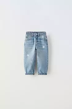 Низкие джинсы ZARA, средне-синий