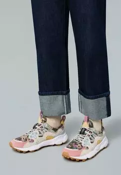 Низкие кеды Flower Mountain, фуксия