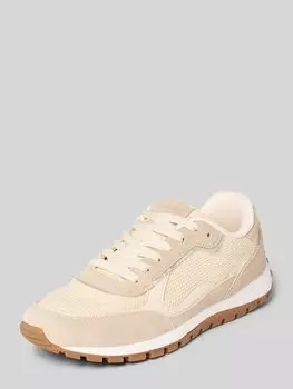 Низкие кеды из коровьей кожи с трикотажной вставкой Marc O'Polo, песочный