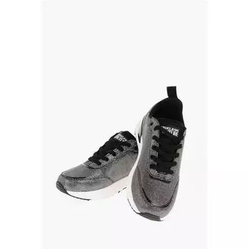 Низкие кеды JEANS COUTURE Lurex DYNAMIC Versace, Silver