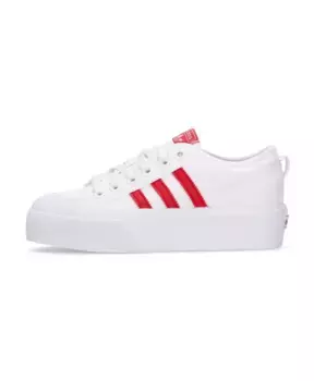 Низкие кеды на платформе алые Adidas, белый