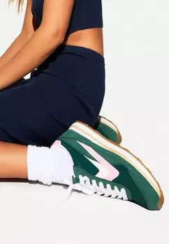 Низкие кеды RETRO Bershka, зеленый