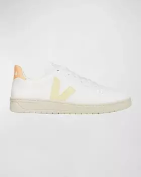 Низкие кеды V 10 из веганской парусины VEJA, цвет White Sun Peach