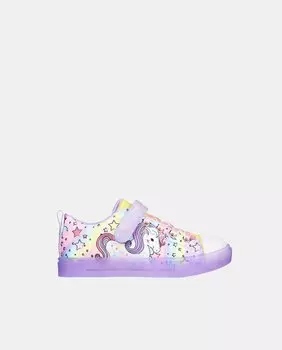Низкие кеды в форме шлема для девочек Twinkle Sparks Ice Unicorn Burst с подсветкой Skechers, сиреневый