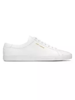 Низкие кожаные кроссовки Andy Leather Saint Laurent, белый