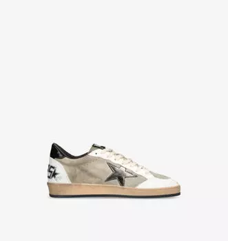 Низкие кожаные кроссовки Ball Star Golden Goose, серый