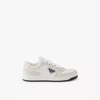 Низкие кожаные кроссовки Downtown с фирменной табличкой Prada, белый