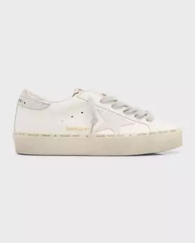 Низкие кожаные кроссовки Hi Star Golden Goose, цвет Silver Optic White