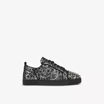 Низкие кожаные кроссовки Louis Junior Spikes Christian Louboutin, черный