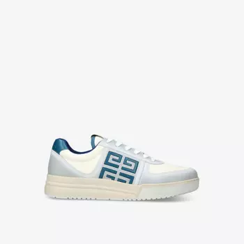 Низкие кожаные кроссовки с фирменной отделкой G4 Givenchy, синий