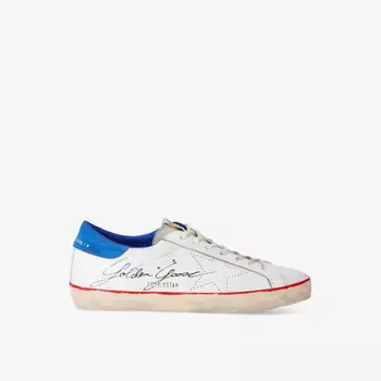 Низкие кожаные кроссовки с фирменным логотипом Super-Star Golden Goose, синий