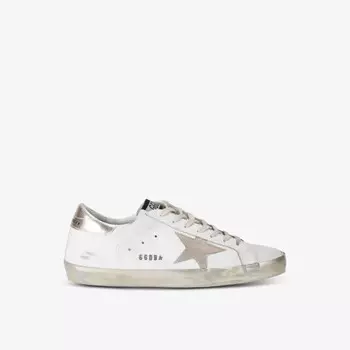 Низкие кожаные кроссовки с логотипом Super-Star Golden Goose, золотой