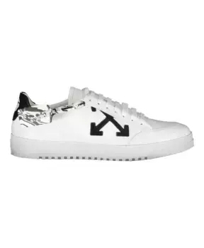 Низкие кожаные кроссовки с нашивками логотипами Off White, белый