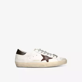 Низкие кожаные кроссовки с узором Superstar Golden Goose, белый