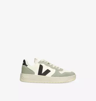 Низкие кожаные кроссовки с вышитым логотипом V-10 Veja, мультиколор