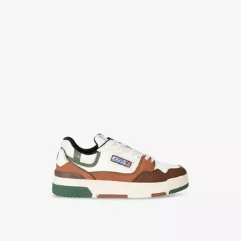 Низкие кожаные кроссовки с вышивкой бренда Clc Autry, коричневый