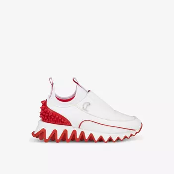 Низкие кожаные кроссовки Sharkyloub с шипами Christian Louboutin, белый