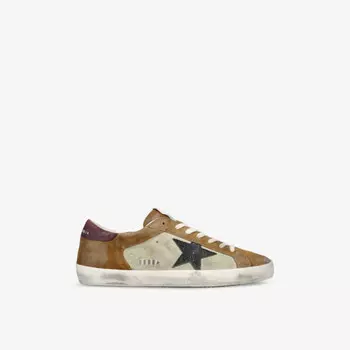 Низкие кожаные кроссовки Superstar Golden Goose, зеленый