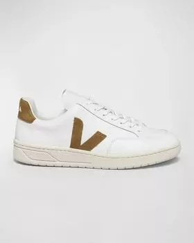 Низкие кожаные кроссовки V-12 VEJA, цвет White Camel