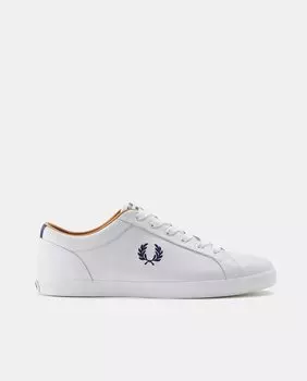 Низкие кожаные мужские кроссовки Baseline в форме шлема с логотипом Fred Perry, белый