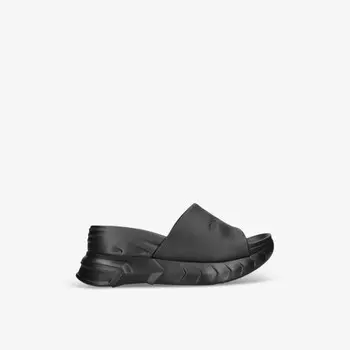 Низкие кожаные туфли на танкетке с тисненым логотипом Marshmallow Givenchy, черный