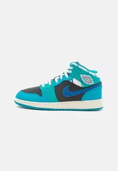 Низкие кроссовки Air Jordan 1 Mid Unisex Jordan, цвет anthracite/glacier blue/aquatone/new emerald/sail/-fire red