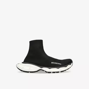 Низкие кроссовки эластичной вязки 3xl sock Balenciaga, черный
