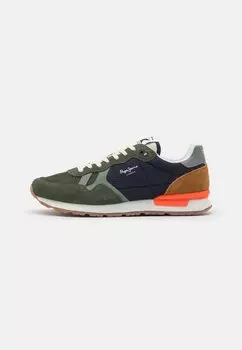 Низкие кроссовки Brit Pepe Jeans, цвет khaki green