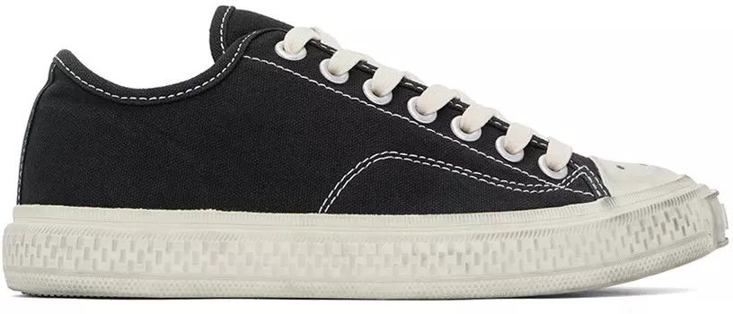 Низкие кроссовки черного и белого цвета Acne Studios