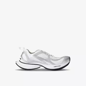 Низкие кроссовки Circuit из кожи и сетки с тисненым логотипом Balenciaga, белый