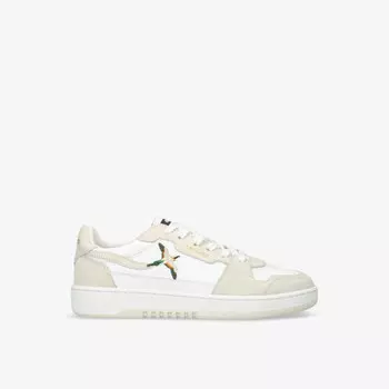 Низкие кроссовки Dice lo из кожи и замши с принтом птиц Axel Arigato, белый