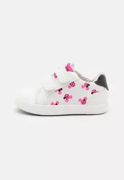 Низкие кроссовки Disney Classic Girl Geox, цвет white/fluo fuchsia
