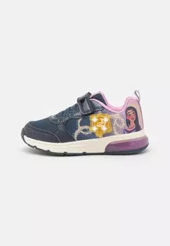 Низкие кроссовки Disney Wish Spaceclub Girl Lights Geox, цвет navy/lavender
