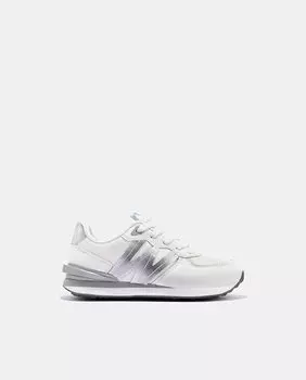 Низкие кроссовки для девочек с логотипом и кружевной застежкой B&W, белый