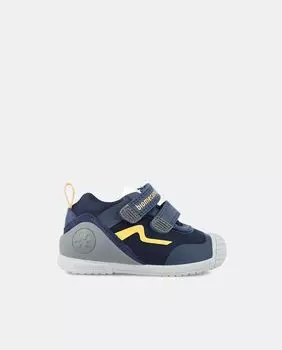 Низкие кроссовки для мальчиков с двойной застежкой-липучкой Biomecanics, темно-синий