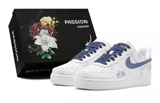 Низкие кроссовки для скейтбординга Nike Air Force 1 женские, синий