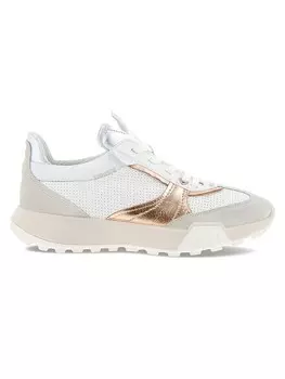 Низкие кроссовки Ecco Leder Retro, цвет wei/grau/gold