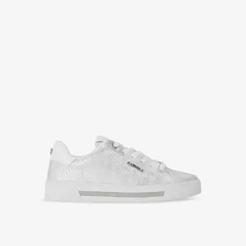 Низкие кроссовки из искусственной кожи с логотипом-значком Carvela, серебряный