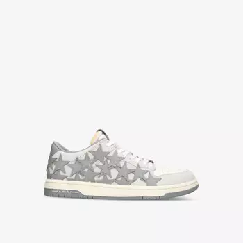 Низкие кроссовки из кожи с тиснением бренда Stars Amiri, серый