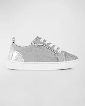 Низкие кроссовки из лакированной кожи с блестками для девочек, для малышей/детей Christian Louboutin