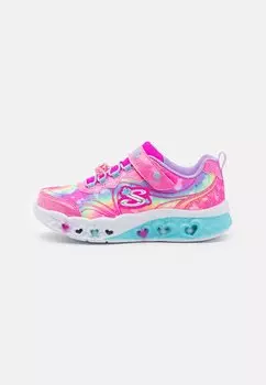 Низкие кроссовки Lighted Bungee Strap Glitter Skechers, цвет hot pink sparkle/lavender